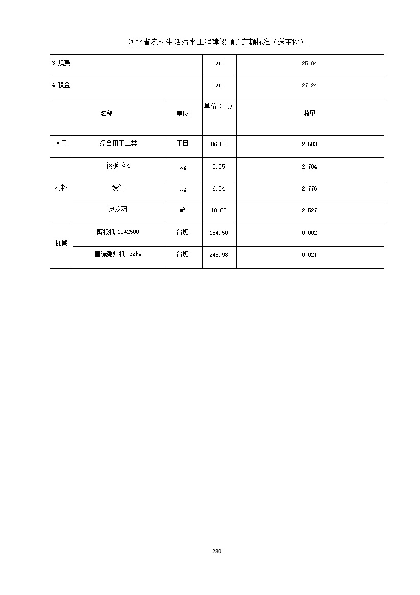 《河北省农村生活污水工程建设预算定额标准》征求意见(图287)