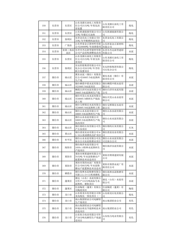 山东：关于继续保留实施和关停退出“两高”项目清单（第一批）的公示(图15)