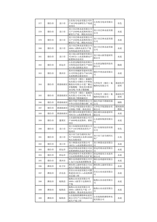 山东：关于继续保留实施和关停退出“两高”项目清单（第一批）的公示(图16)