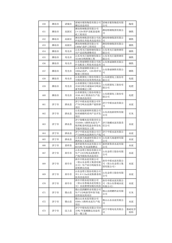 山东：关于继续保留实施和关停退出“两高”项目清单（第一批）的公示(图19)