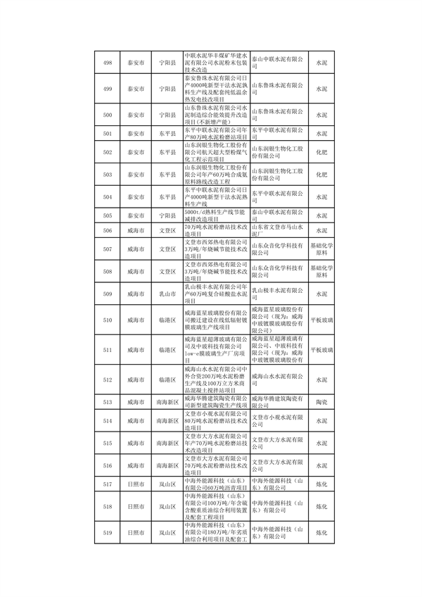 山东：关于继续保留实施和关停退出“两高”项目清单（第一批）的公示(图21)