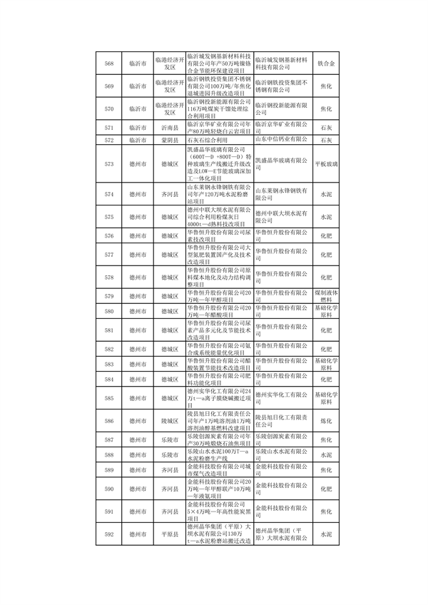 山东：关于继续保留实施和关停退出“两高”项目清单（第一批）的公示(图24)