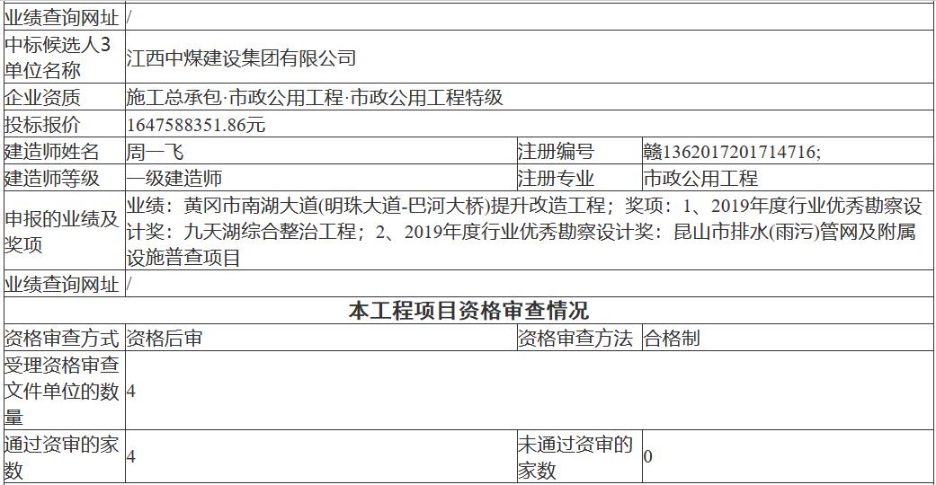 报价16.48亿元 南昌市新建区污水处理厂网一体化项目设计、采购、施工（EPC）总承包项目中标候选人公示(图3)