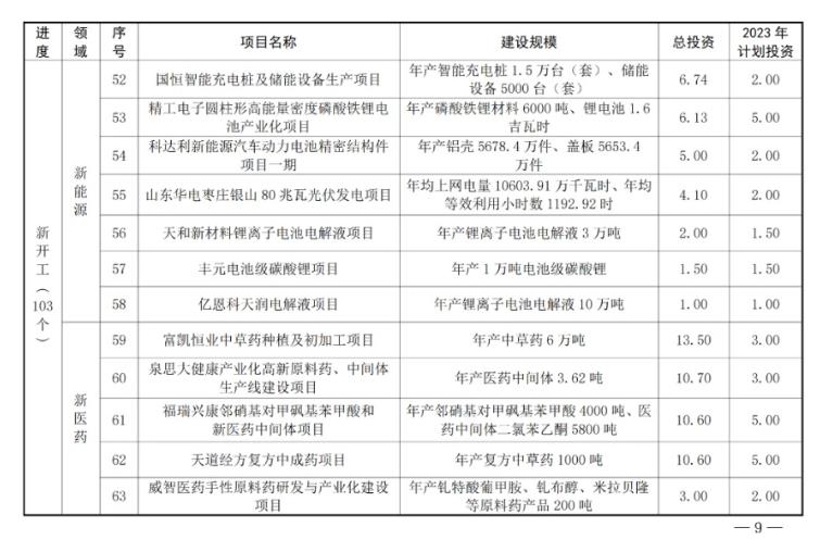 共180个！山东枣庄市公布2023年市重点项目名单！(图6)