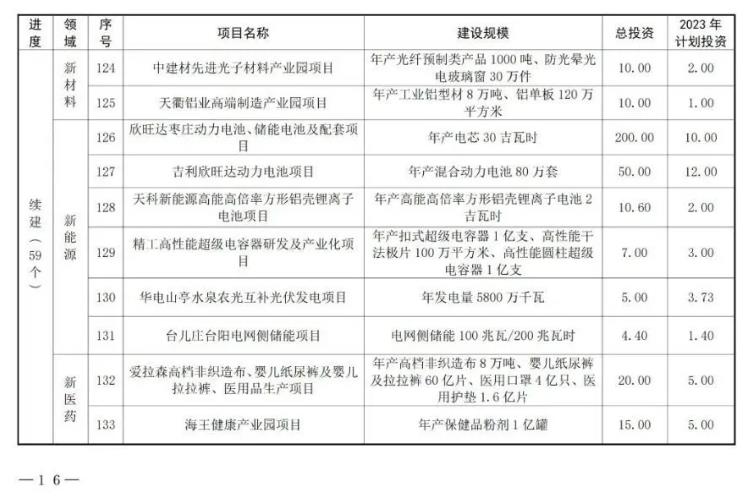共180个！山东枣庄市公布2023年市重点项目名单！(图13)